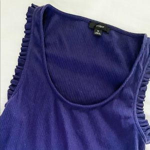 J. Crew Navy/deep purple ruffle tank 💛 MEDIUM 💛